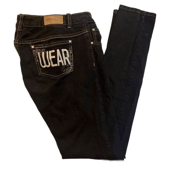 ROCAWEAR SKINNY WOMENS JEANS SIZE 9 DARK BLUE - Picture 1 of 4